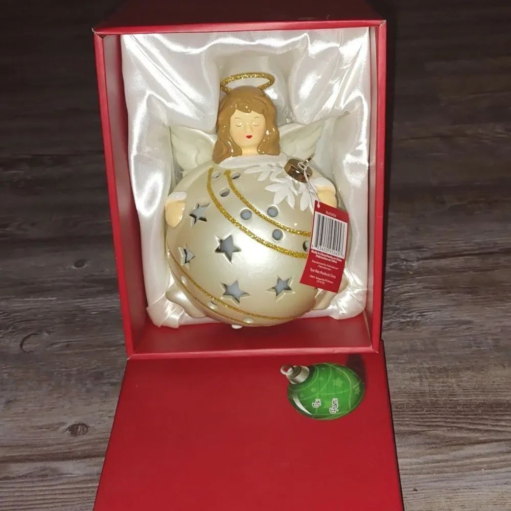 Home Reflections Light Up & Color Change Angel Christmas Ball Ceramic Decor